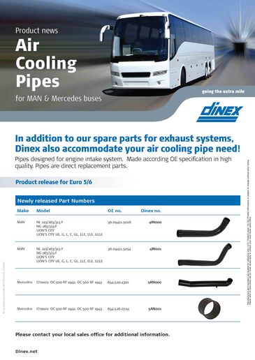 Dinex Air cooling pipes