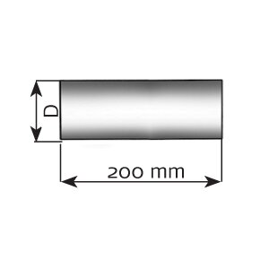 Pipe Connector, OD=62 / L=200, ALU