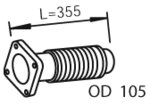 Гофра (нерж) с фланцами ID 111,0 mm L=355 mm