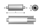 Absorption Silencer, Ø=184, L=1150 mm, ALU