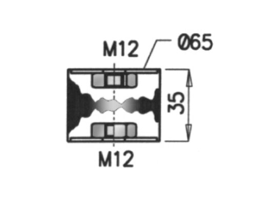 Rubber Mounting, Scania,  Ø=65 /L=35, M12, ZINC