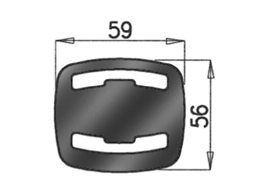 Rubber Mounting, Mercedes, L=31, W=62, H=59, Rubber