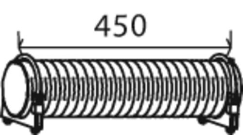 Гофра (нерж) D 101,0 mm L=460 mm с Y-образнымы хомутами (DINEX 90106 цинк)