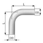 90° Exhaust Bend, OD=50 / L=190, ALU