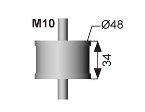 Rubber Mounting, DAF, Ø=50 /L=77, M10, ZINC