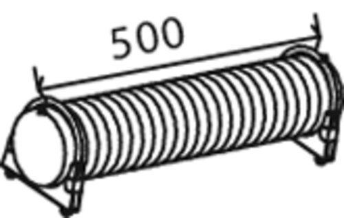 Гофра (нерж) D 101,0 mm L=500 mm с Y-образнымы хомутами (DINEX 90106 цинк)