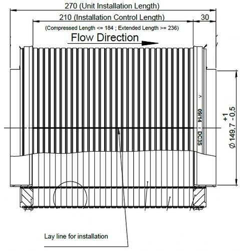 Flex Pipe, D3S, Ø=153.8 / L=184, SS