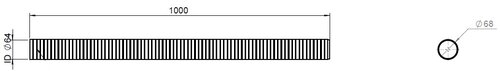 Flex Pipe, D2S, OD/ID=68/64 L=1000, SS