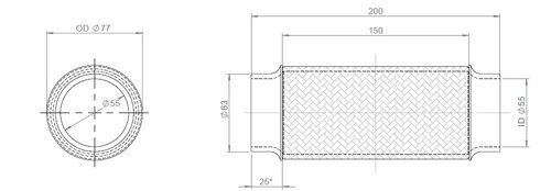 TUBE UNIVERSEL-KOMPENSATOR M/FLET ID54-0 MM