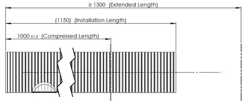 TUBE UNIVERSEL-FLEX D2S+ ID89.9mm L=1m INOX