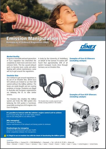 Dinex - Market reality of Emission Manipulation