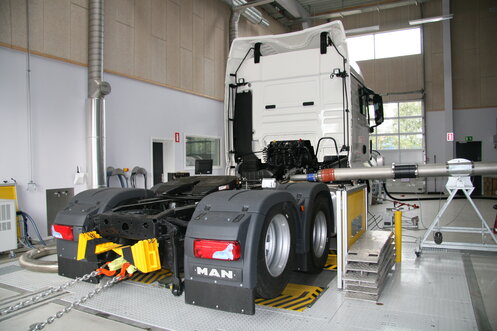 The Dinex Test Center has a heavy-duty chassis dyno