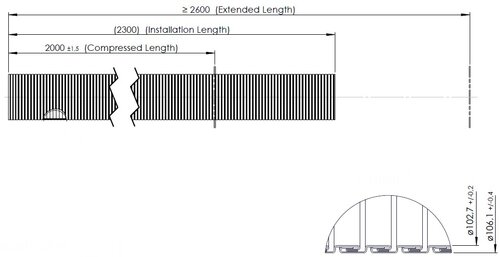 TUBE UNIVERSEL-FLEX D2S+ ID102.7mm L=2m GALV