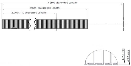 TUBE UNIVERSEL-FLEX D2S+ ID77.1mm L=2m GALV