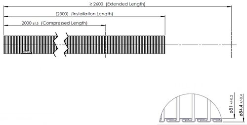 TUBE UNIVERSEL-FLEX D2S+ ID81mm L=2m GALV