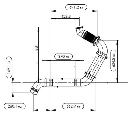 Exhaust Pipe w. Flex, D2S+, Renault/Volvo