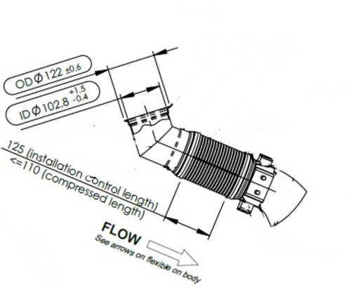 Exhaust Pipe w. Flex, D2S+ for Renault/Volvo