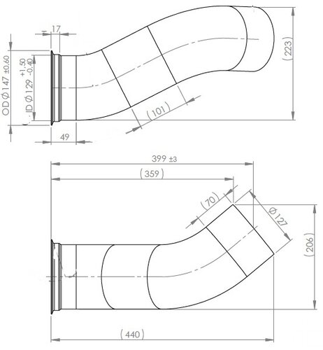 Exhaust Pipe for Volvo, E-line