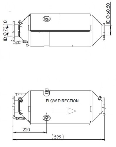 Catalytic Converter w. DPF, Iveco