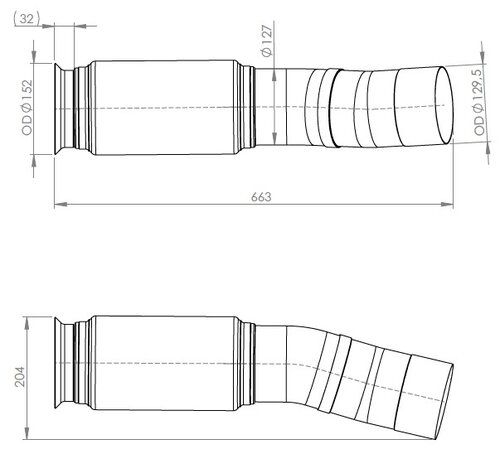 Exhaust Pipe w. Bellow for Mercedes