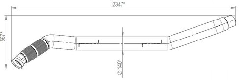 Insulated Exhaust Pipe w. Bellow for Mercedes