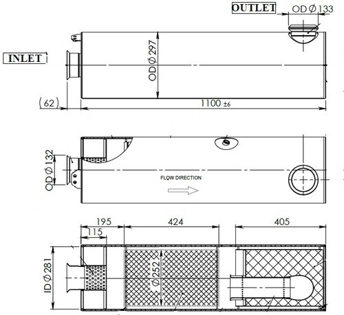 Silencer w. SCR for Volvo E-line