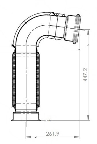 Insulated pipe w. Bellow, Peterbilt