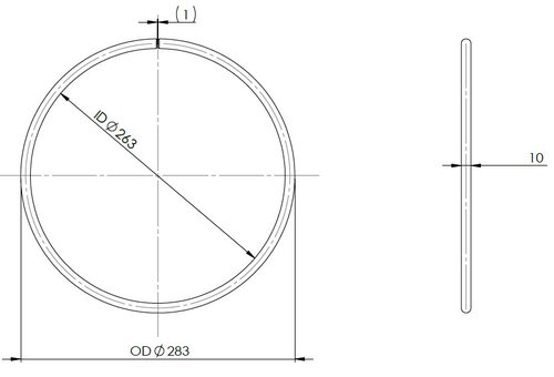 Metallic Ring for DPF, Iveco OD=283