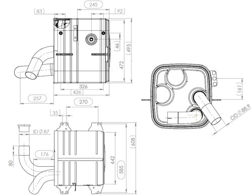 Silencer w. SCR for Mercedes