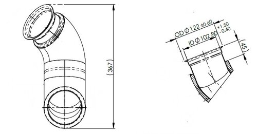 Insulated Exhaust Pipe for Volvo