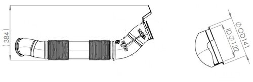 Exhuast Pipe w. bellow, Scania