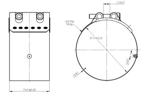 FlexJoiner Clamp, Ø=110 / L=75, ALU