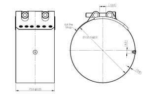 FlexJoiner Clamp, Ø=121.1 / L=75, ALU