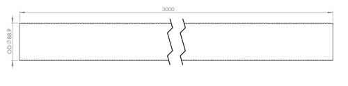 Exhaust Pipe, OD=88.9 / L=3000, SPD