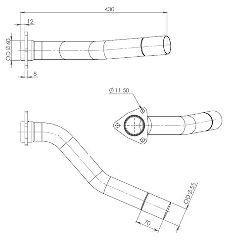 TUBE AVANT-NISSAN-RENAULT-20020MB40A