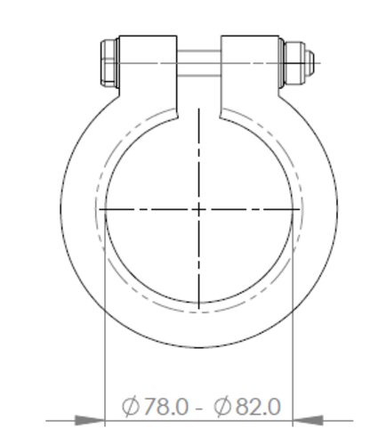 Truck Make Clamp, Ø=78-82 mm, INOX