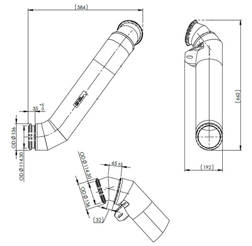 Insulated Exhaust Pipe, DAF
