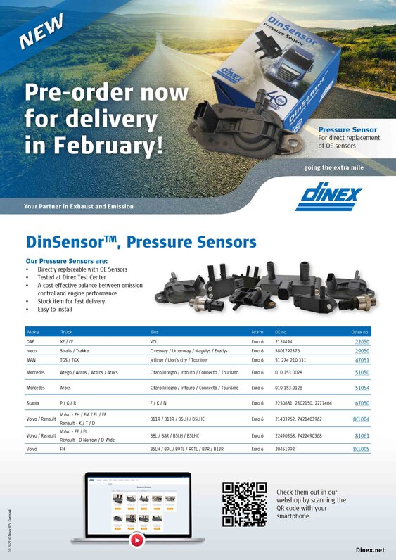PRE-ORDER Dinex pressure sensors