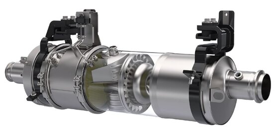 Dinex inline aftertreatment system showing Dinex mixer module