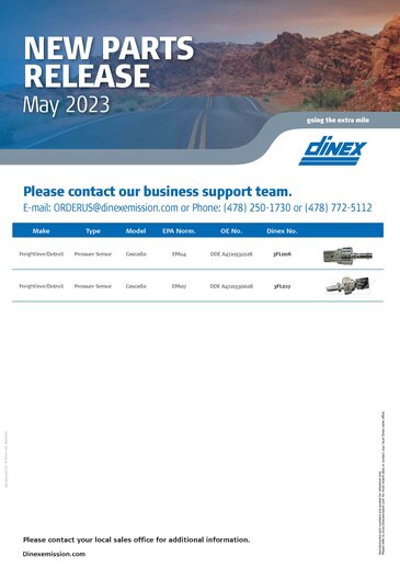 Dinex Emission Inc. - New part's release May 2023