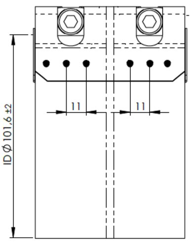 ButtFit Flat Clamp, Ø=101.6 / L=75 mm, INOX
