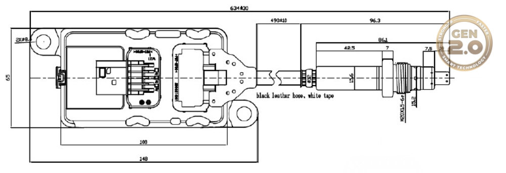 NOx Sensor, DAF / OE no. 1936258, 2006245 | Dinex