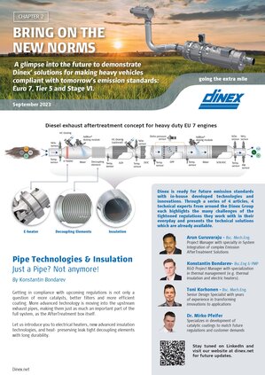 Dinex article: BRING ON THE NEW NORMS - Pipe Technologies & Insulation