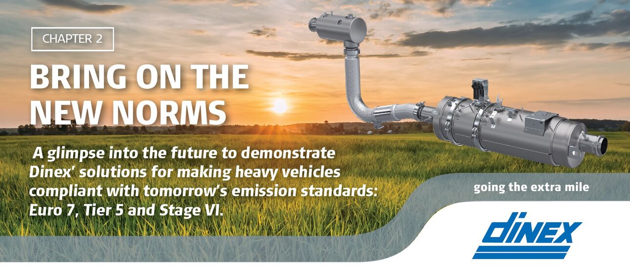 A glimpse into the future to demonstrate Dinex’ solutions for making heavy vehicles compliant with tomorrow’s emission standards: Euro 7, Tier 5 and Stage VI.