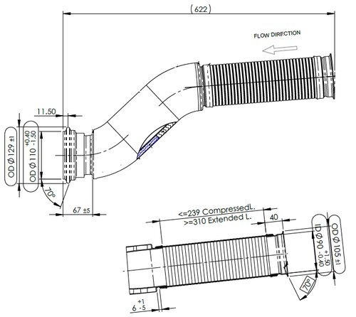 Pipe w. flex, Scania