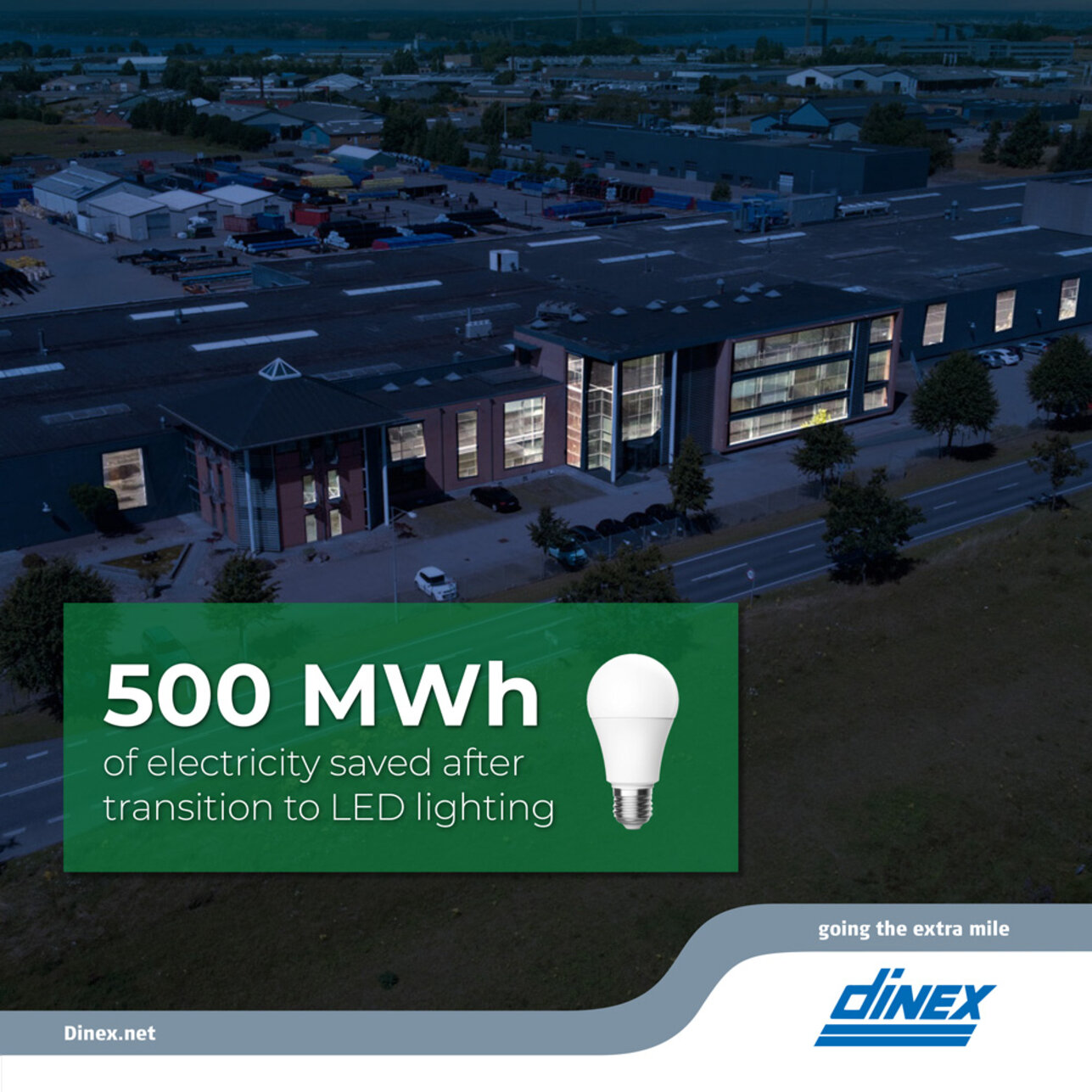 500 MWh electricity saved for lighting