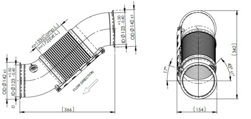 Pipe w. flex, Scania