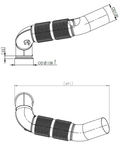 Pipe for Mercedes, E-line