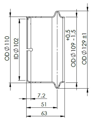 Flange for Scania D114*1.5mm