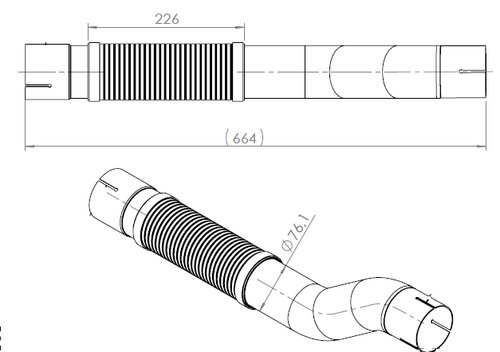 Exhaust Pipe for Mercedes, E-line